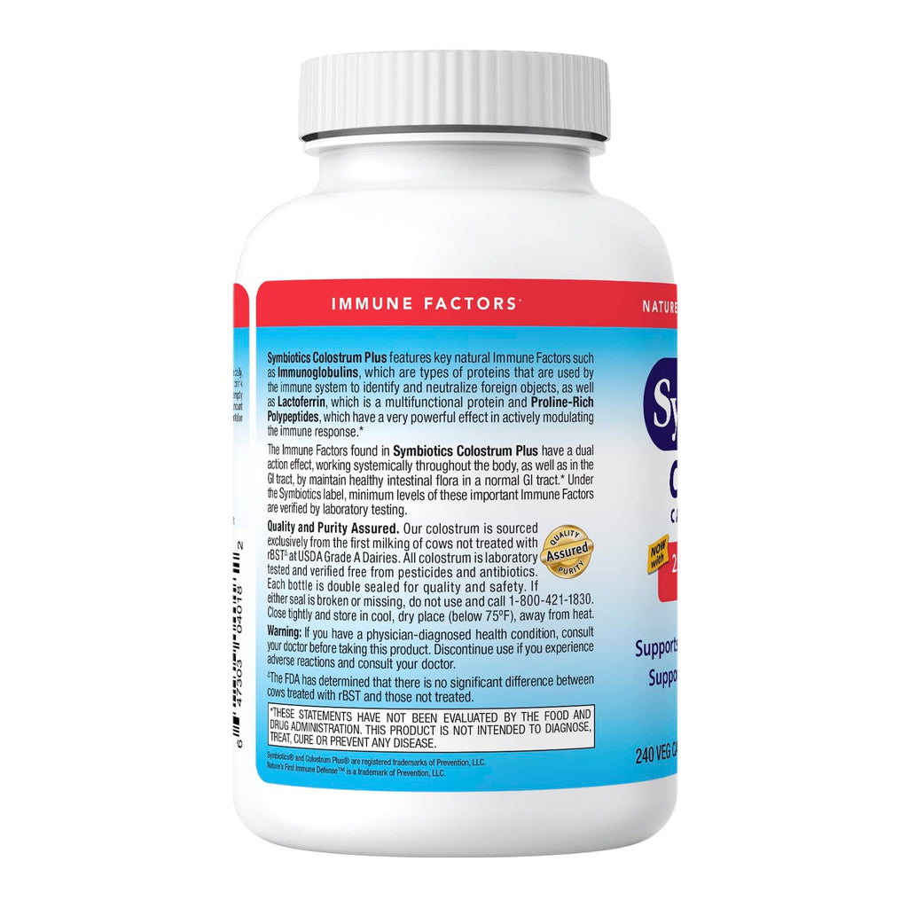 Symbiotics Colostrum 240ct Immunity Support - 240 Vegetarian Capsules - image 2