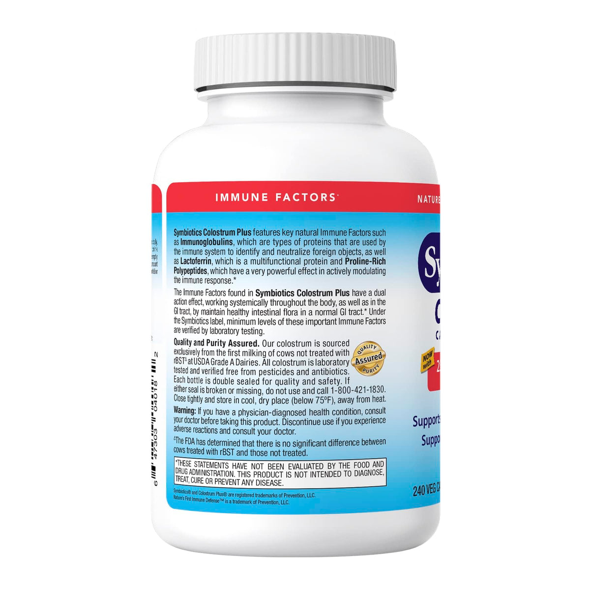Symbiotics Colostrum 240ct Immunity Support - 240 Vegetarian Capsules - image 2