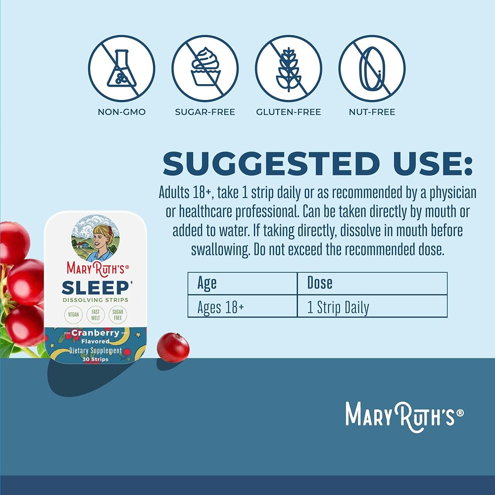MaryRuth's Sleep Dissolving Strips with Melatonin - 30 Count - image 3