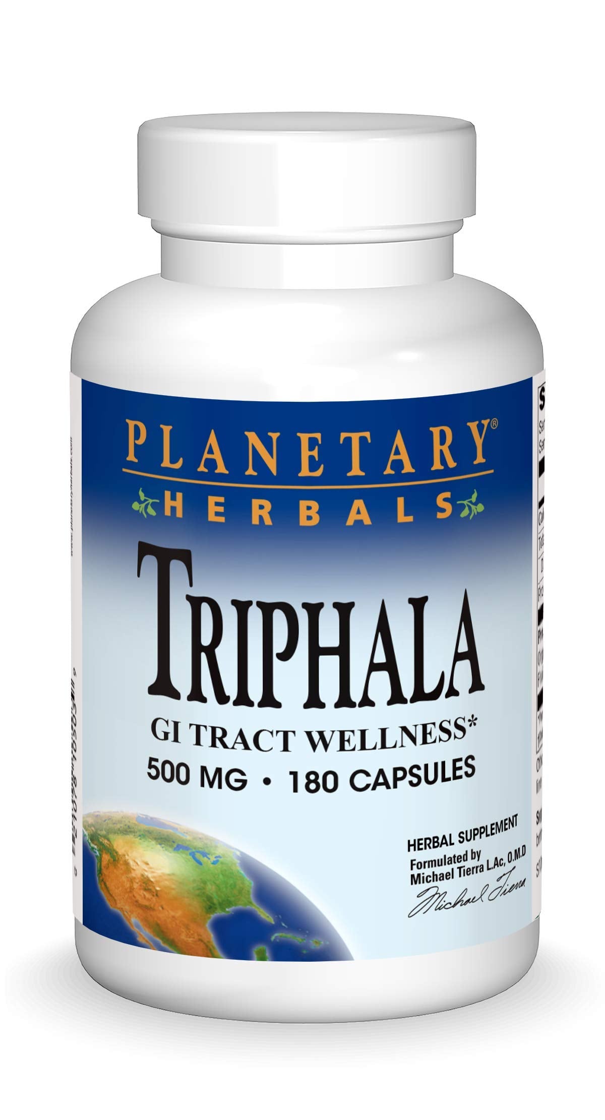 Planetary Herbals Triphala Internal Cleanser 500 mg - 180 Capsules