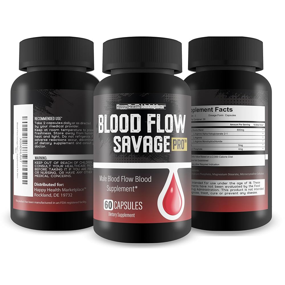 Happy Health Marketplace Blood Flow Savage Pro L-Arginine - 60 Capsules - image 4