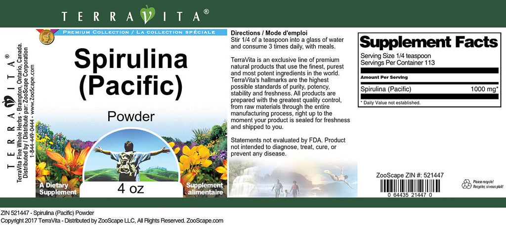 Terravita Spirulina Pacific Powder - 4 oz - image 2