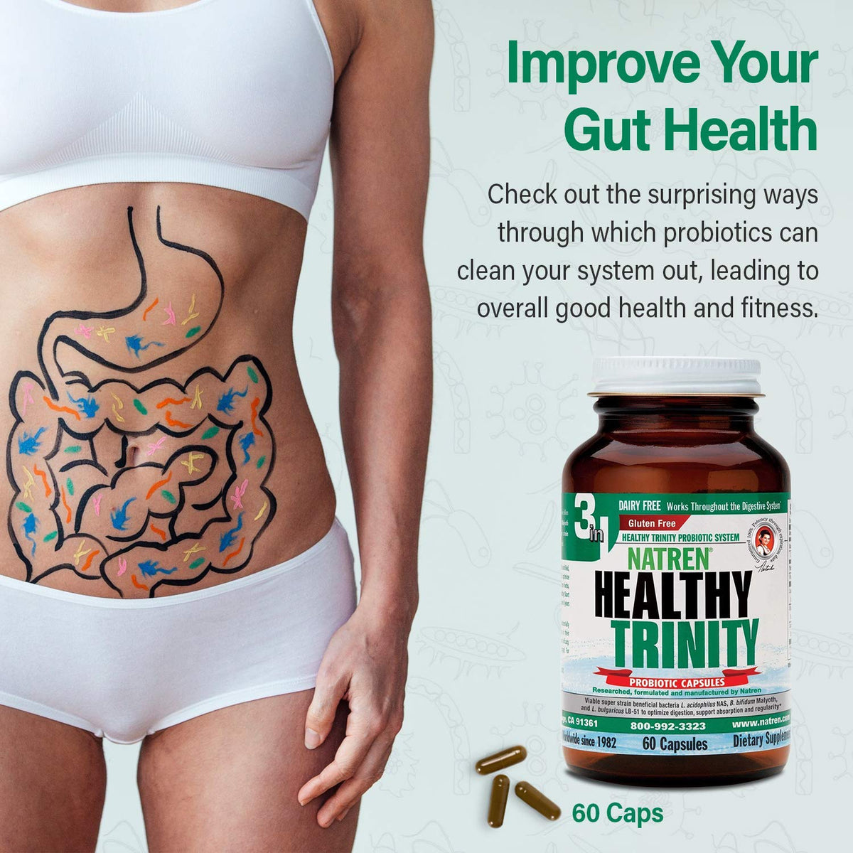 Natren Healthy Trinity Probiotics - 30 Billion CFU - 60 Gel Capsules - image 3