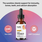 PureFormulas Vitamin D3 Drops 25 mcg (1,000 IU) - 0.75 fl oz - image 3