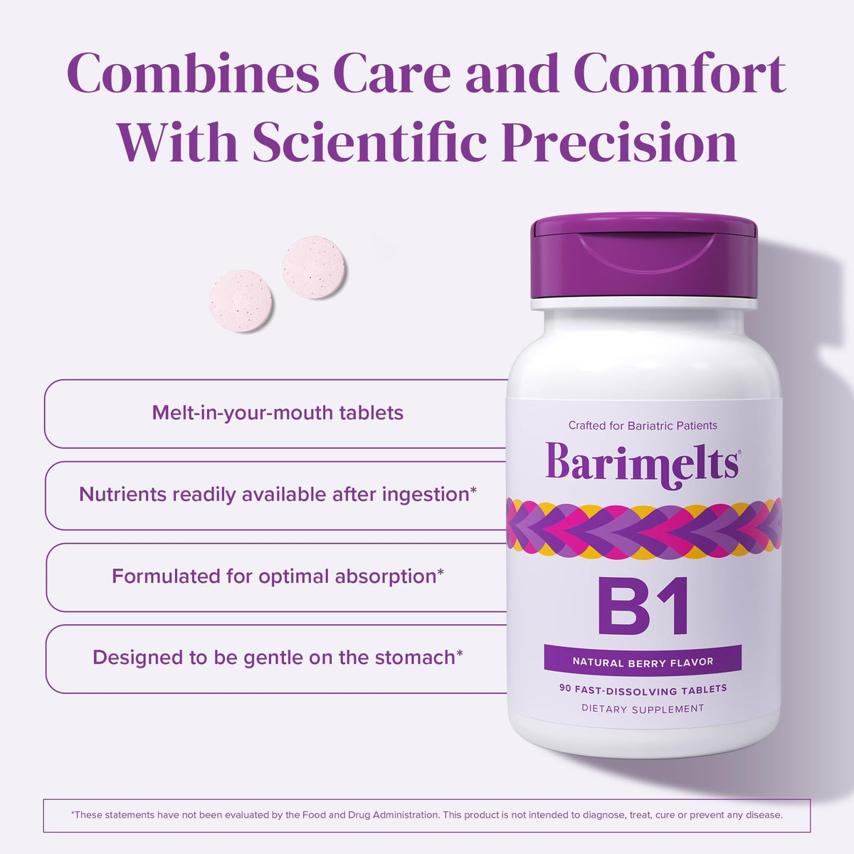 BariMelts Vitamin B1 Tablets for Bariatric Support - 90 Tablets - image 4