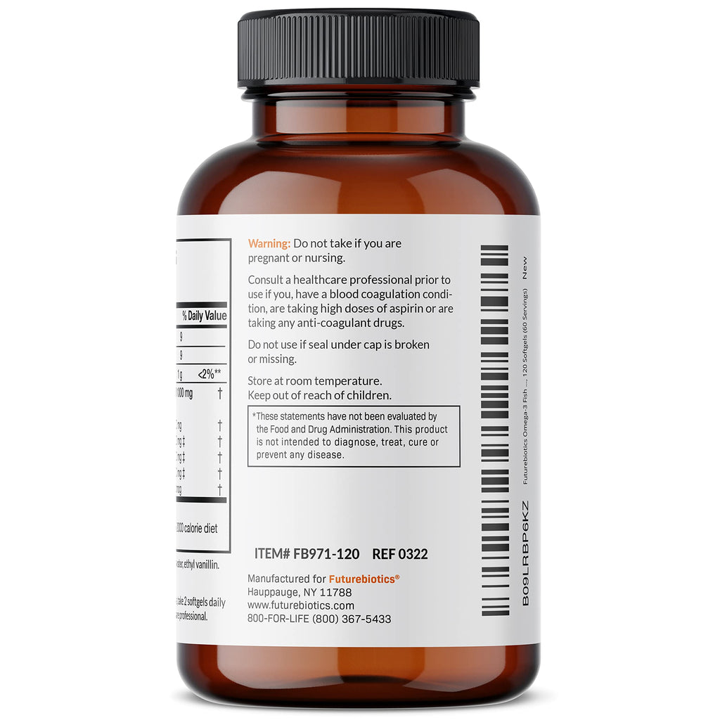 Futurebiotics Omega-3 Fish + Krill Oil 1000 MG - 120 Softgels - image 8
