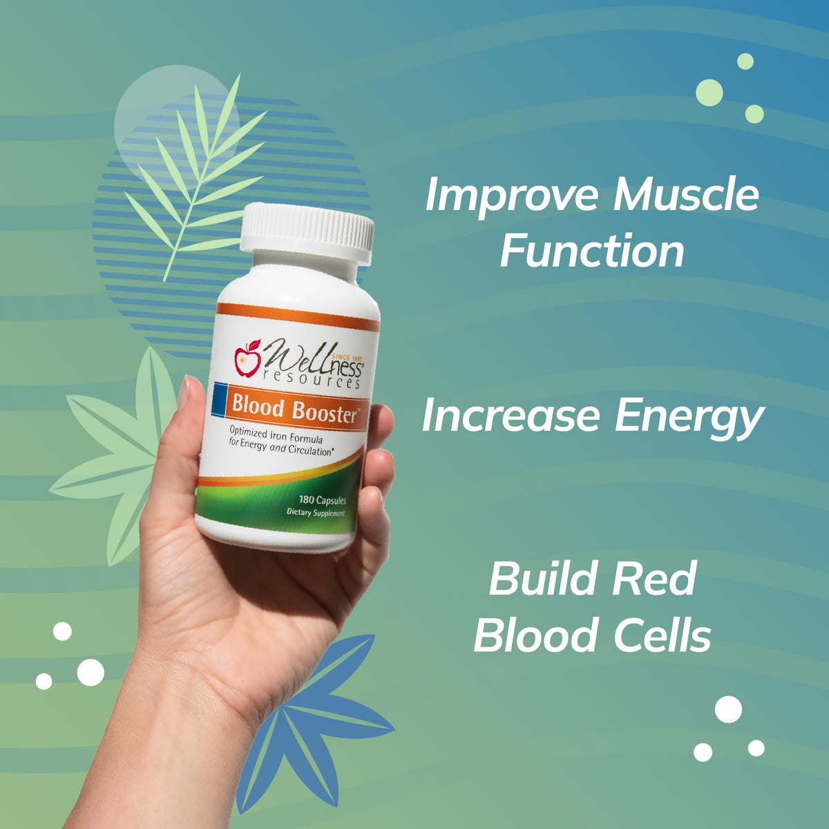 Wellness Resources Blood Booster Iron Supplement for Energy - 180 Capsules - image 2