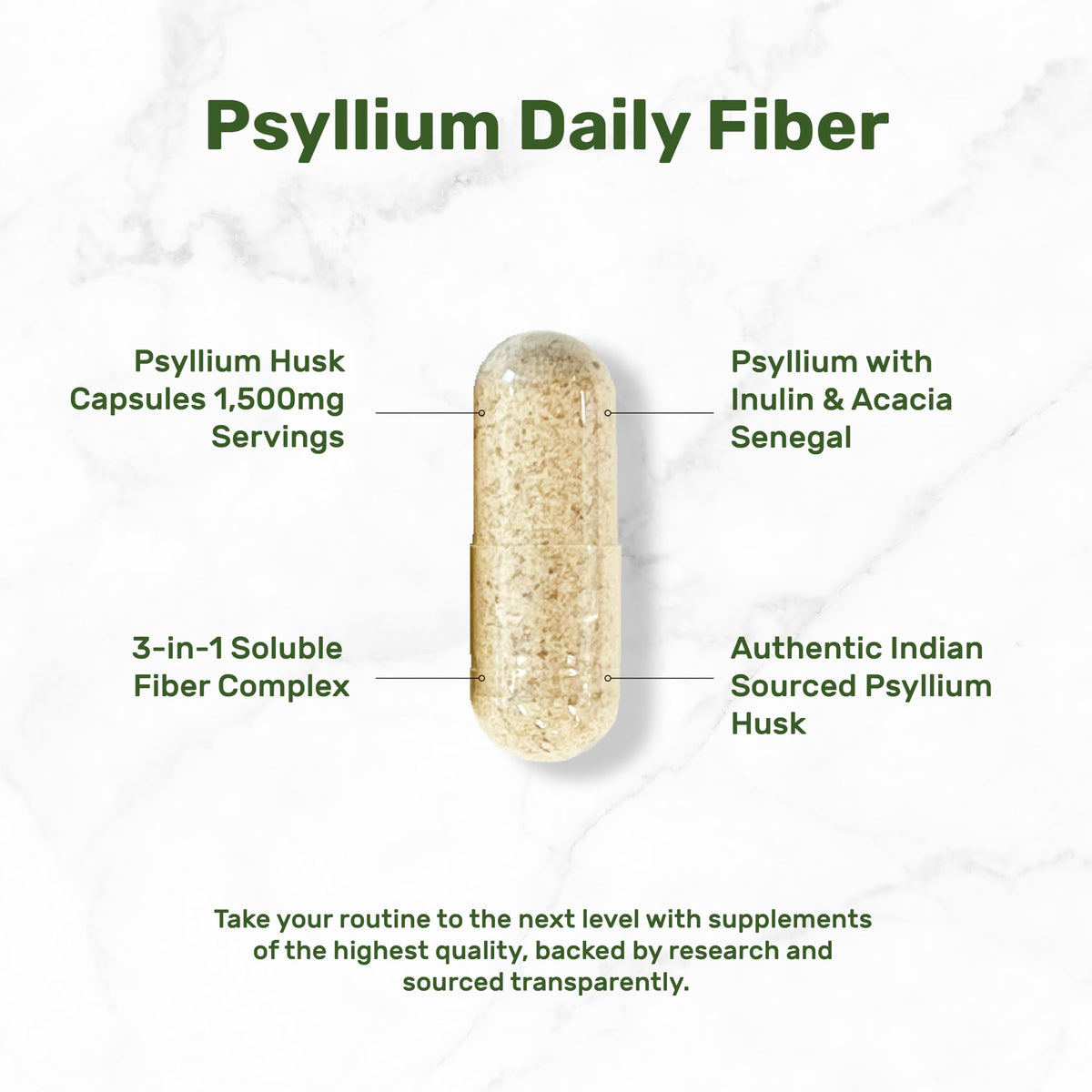 DEAL SUPPLEMENT Psyllium Husk Fiber 1500mg - 300 Capsules - image 3
