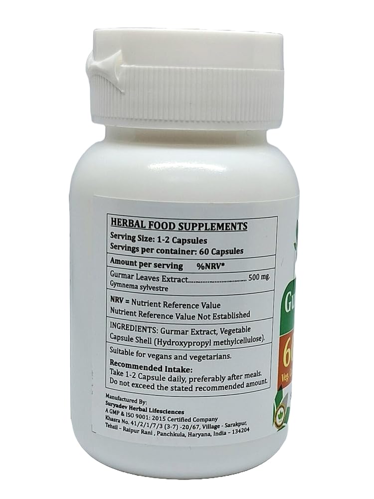 Satya Naturals Gurmar Forte Capsules 500 mg. 60 Veg. Capsule
