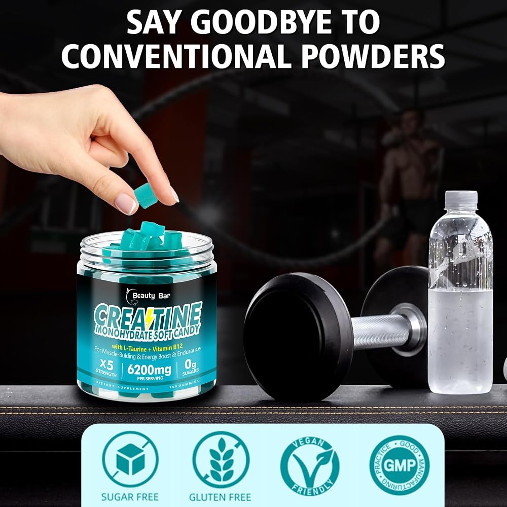 Beauty Bar Creatine Monohydrate Gummies for Muscle Growth - 120 Count - image 5