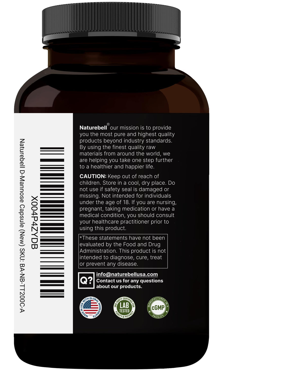 NatureBell D-Mannose 500mg Capsules Urinary Tract Support - image 8
