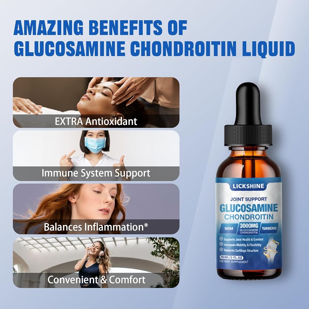 lickshine Glucosamine Chondroitin MSM Liquid Drops Joint Support - 2 Fl Oz - image 5