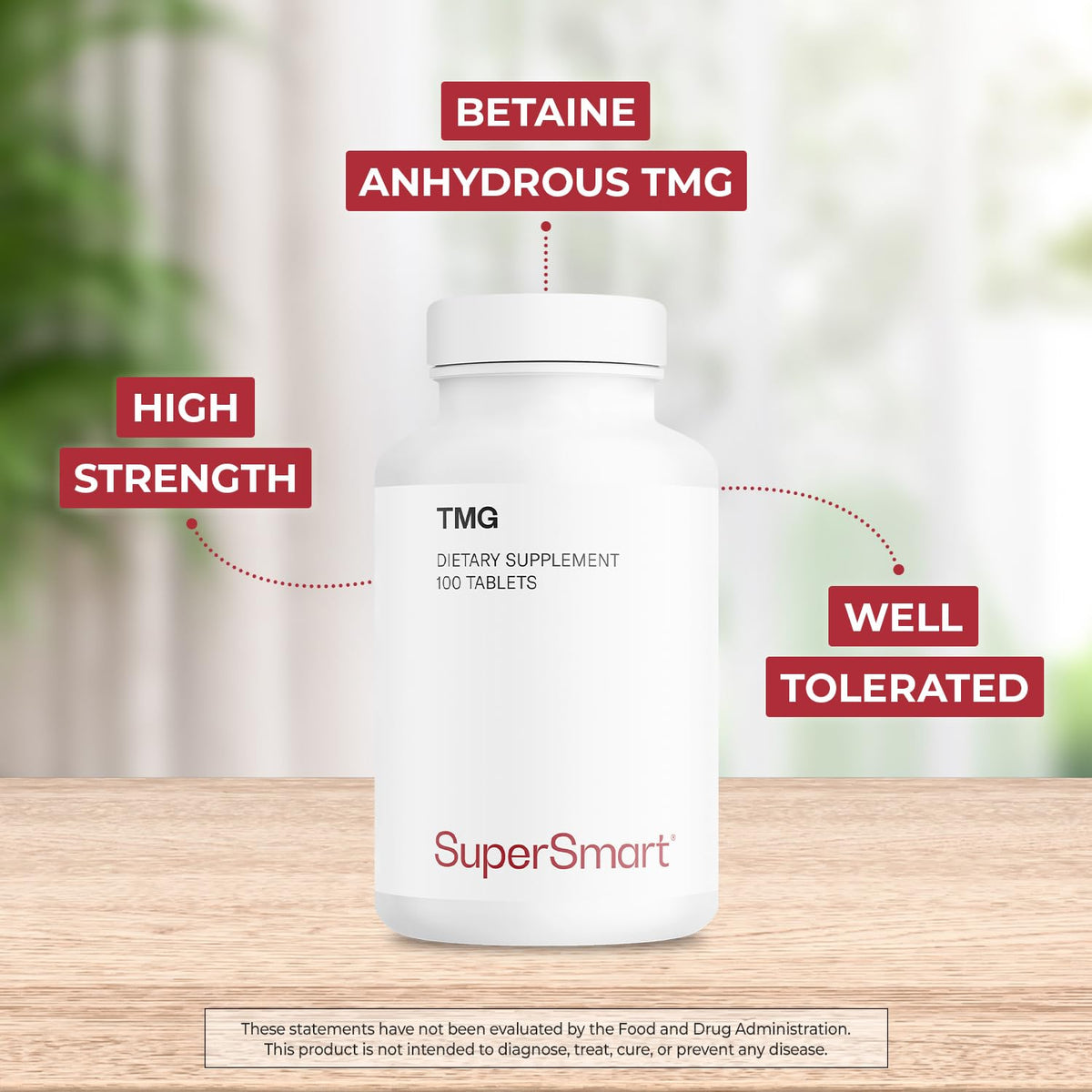 Supersmart TMG 2250mg per Day High Strength - 100 Tablets - image 3