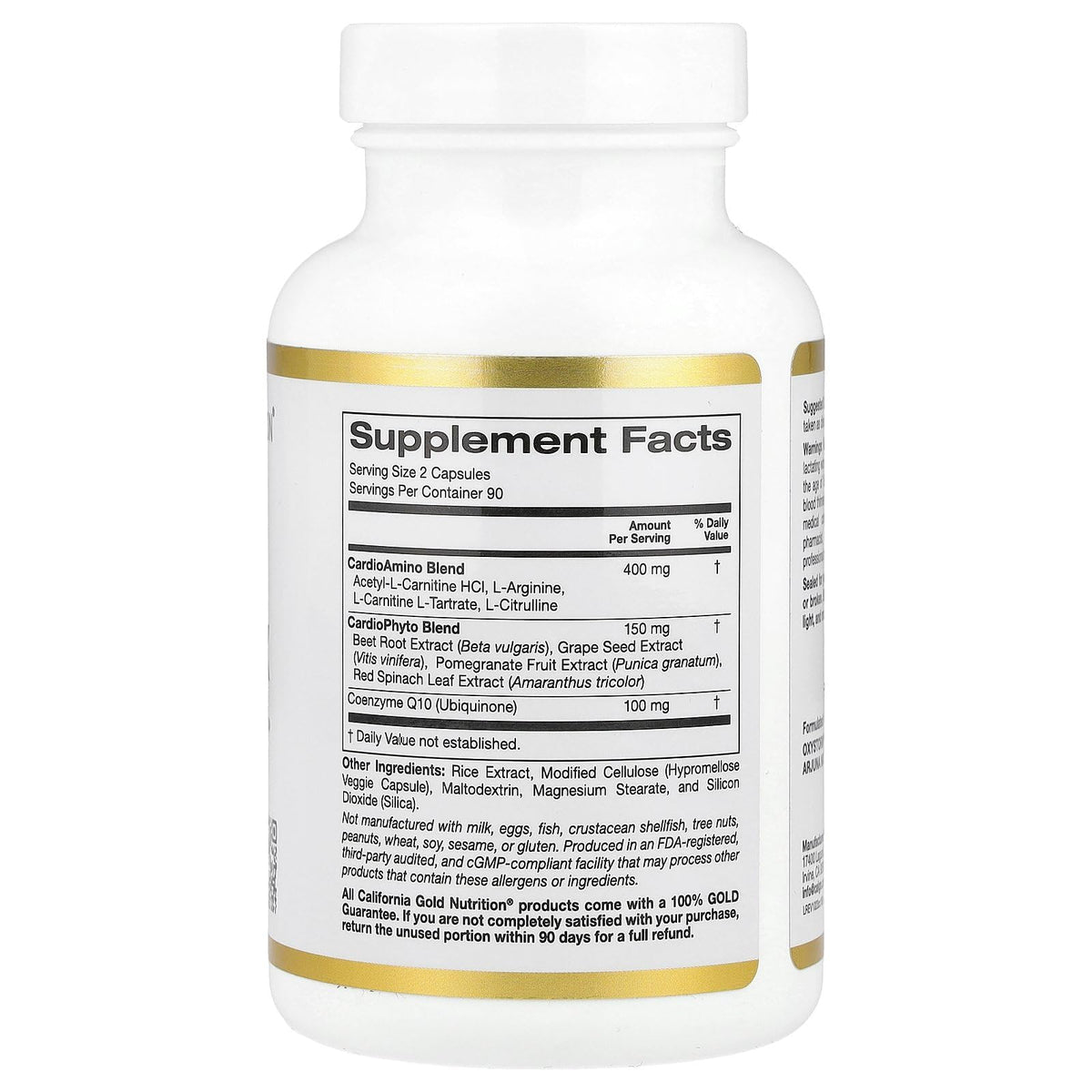 California Gold Nutrition Cardio Complex with CoQ10 - 180 Vegetarian Capsules - image 2