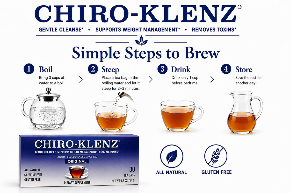 Chiro-Klenz Detox Tea for Colon Cleanse Natural Herbal Tea