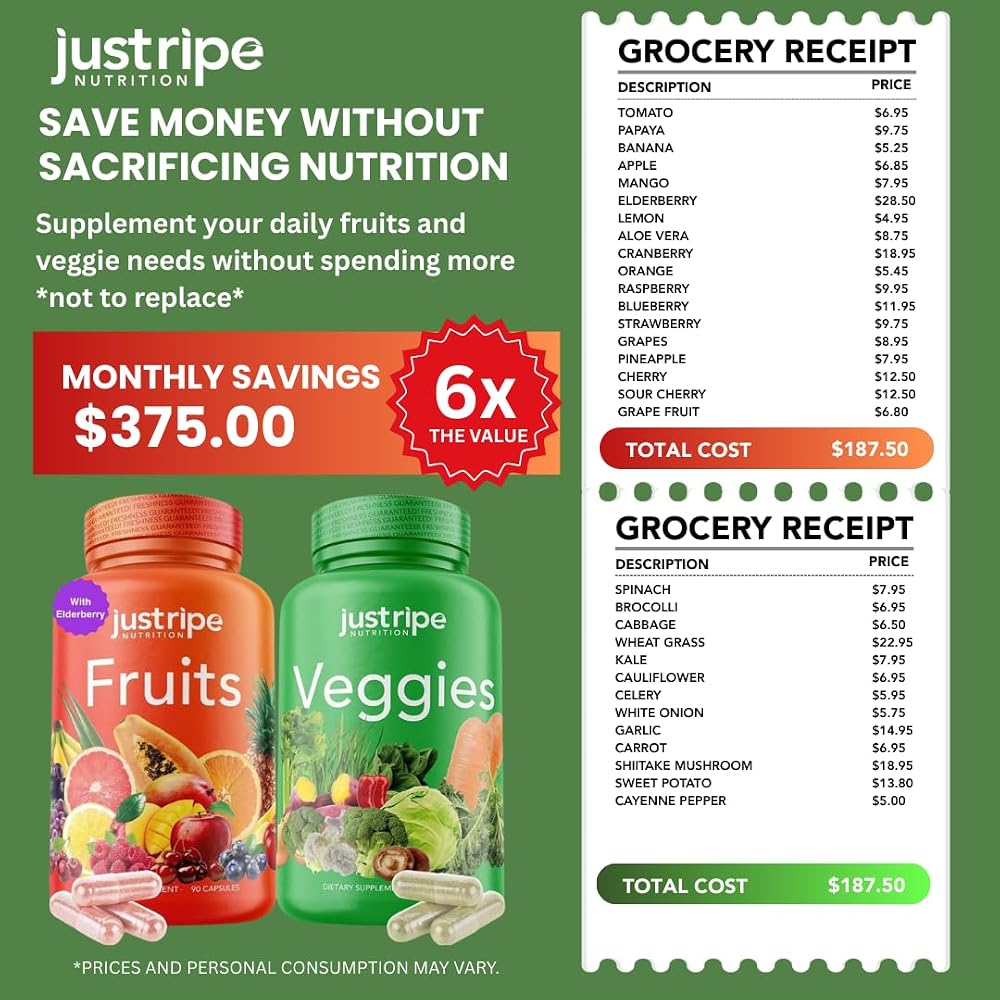 Just Ripe Nutrition Fruits and Veggies Supplement - 90 Fruit and 90 - image 6