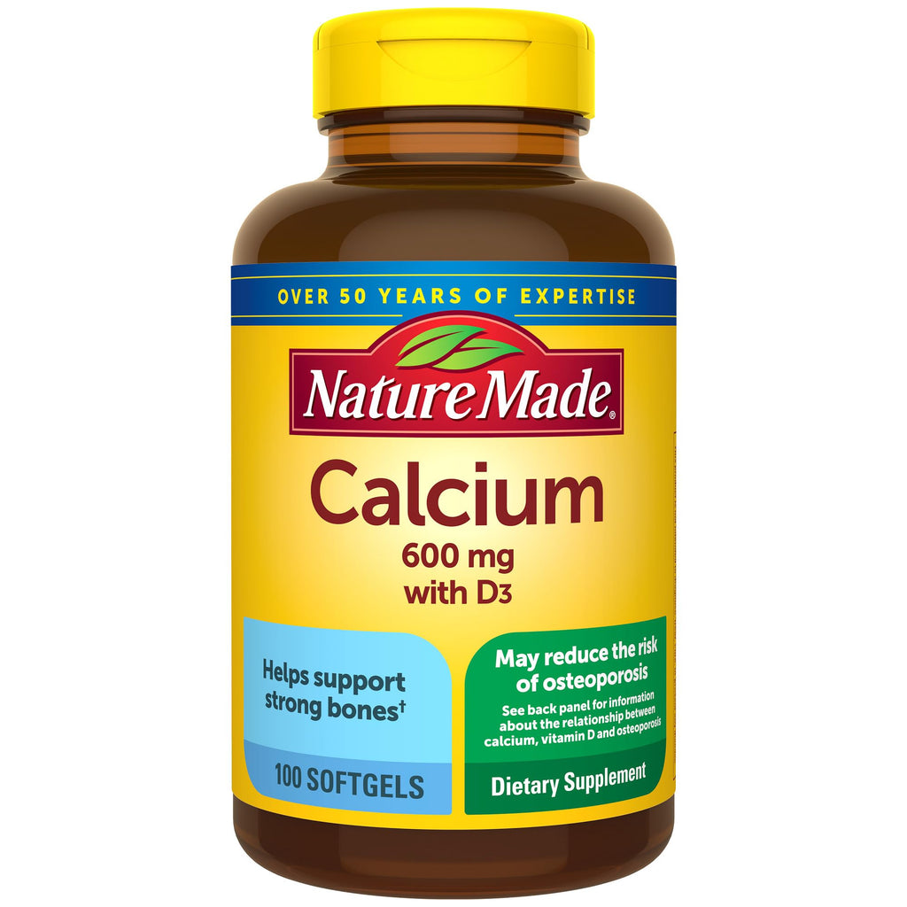 Nature Made Calcium 600 mg with Vitamin D3 - 100 Softgels