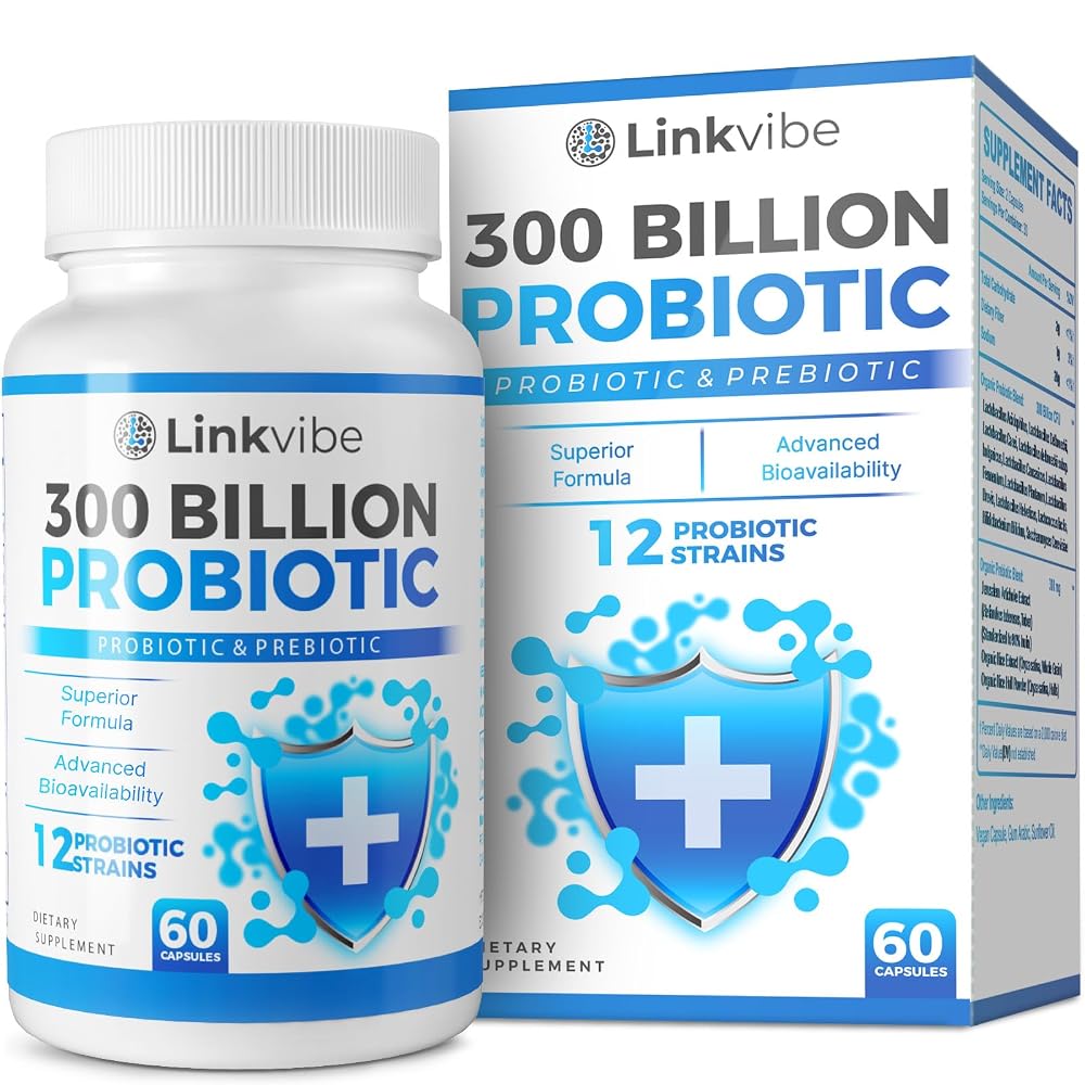 Linkvibe Probiotic 300 Billion CFU - Probiotic for Women and Men