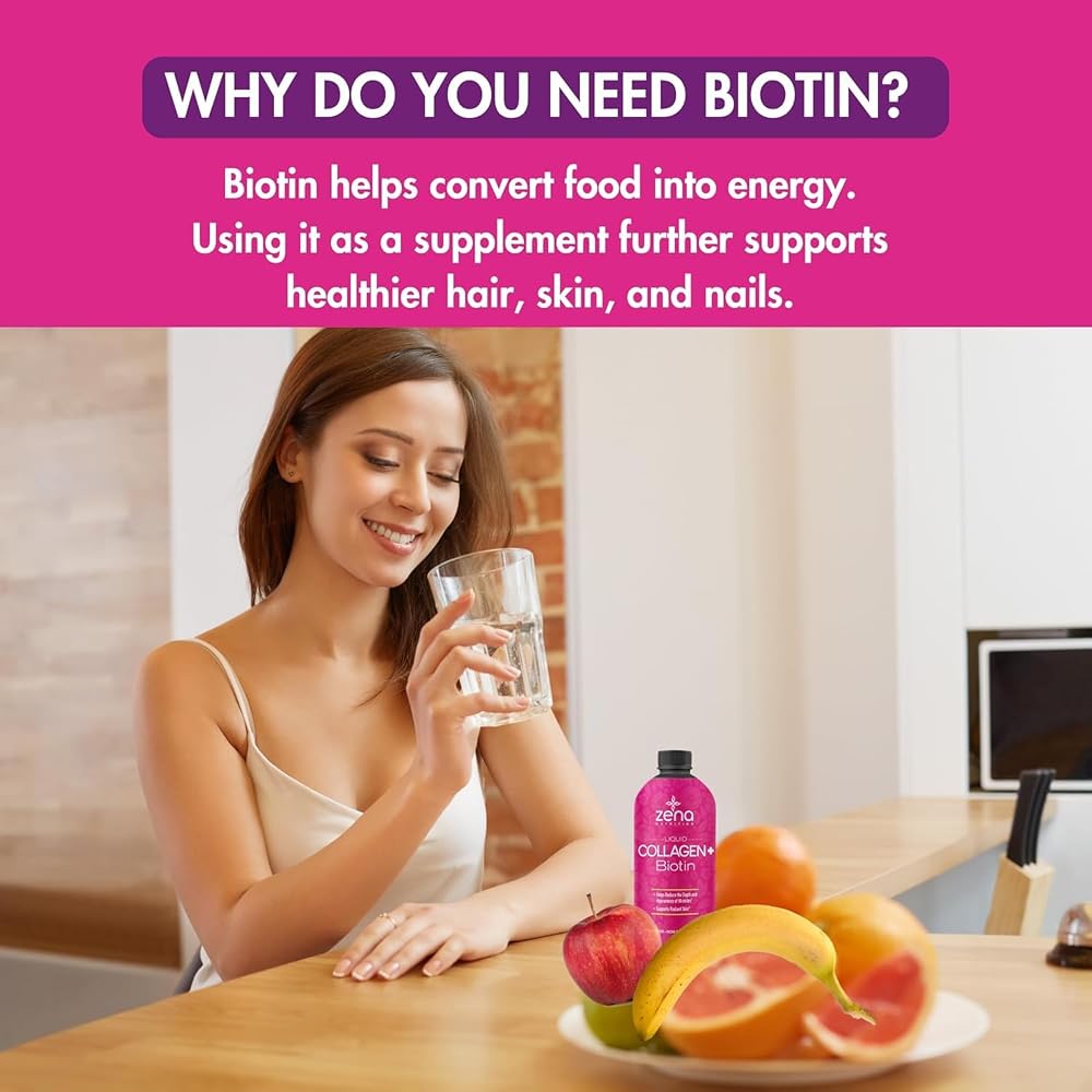 Zena Nutrition Liquid Collagen with Biotin for Women - 30 Fl Oz - image 3