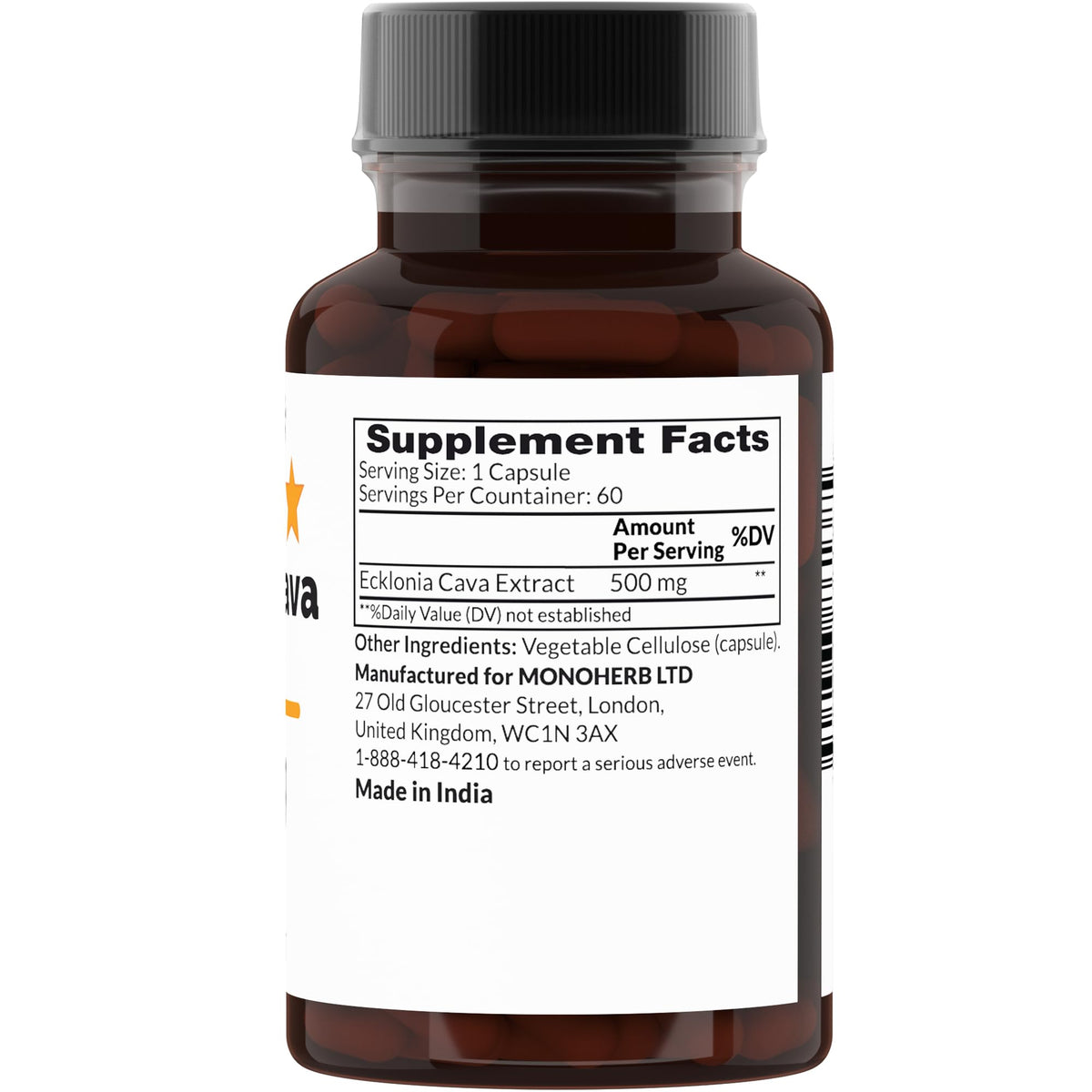 MONOHERB Ecklonia Cava Extract 500 mg - 60 Vegetarian Capsules - image 2