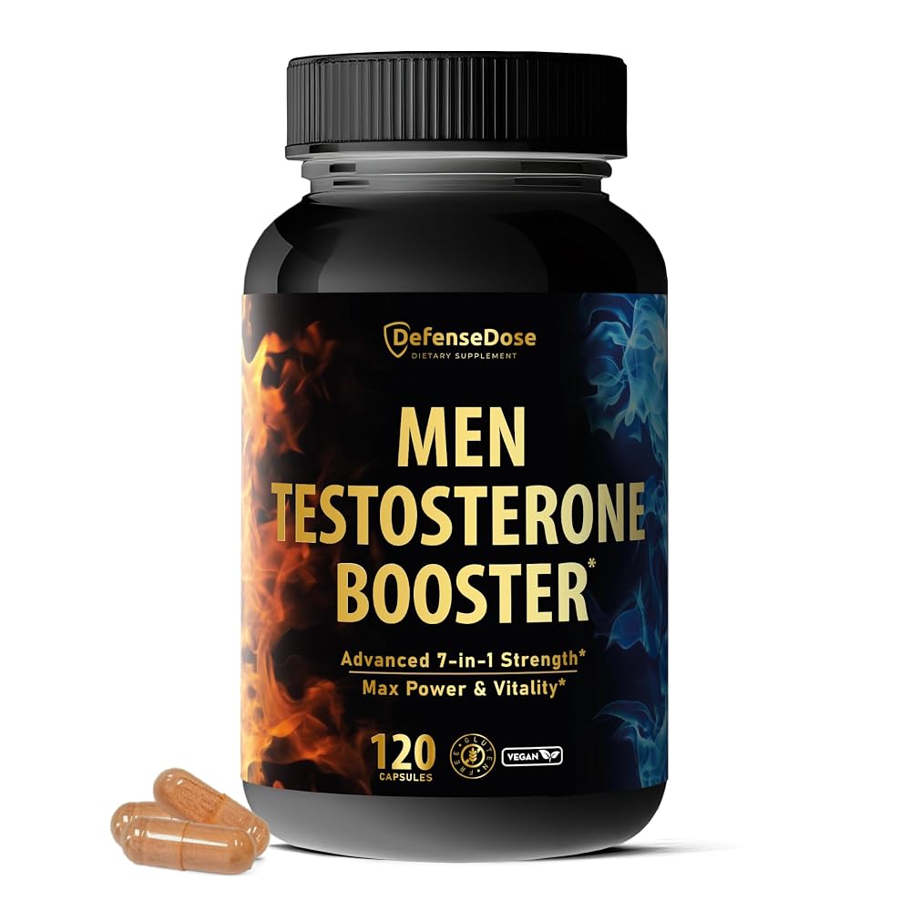 Defense Dose Testosterone Booster Supplement for Men - 120 Capsules