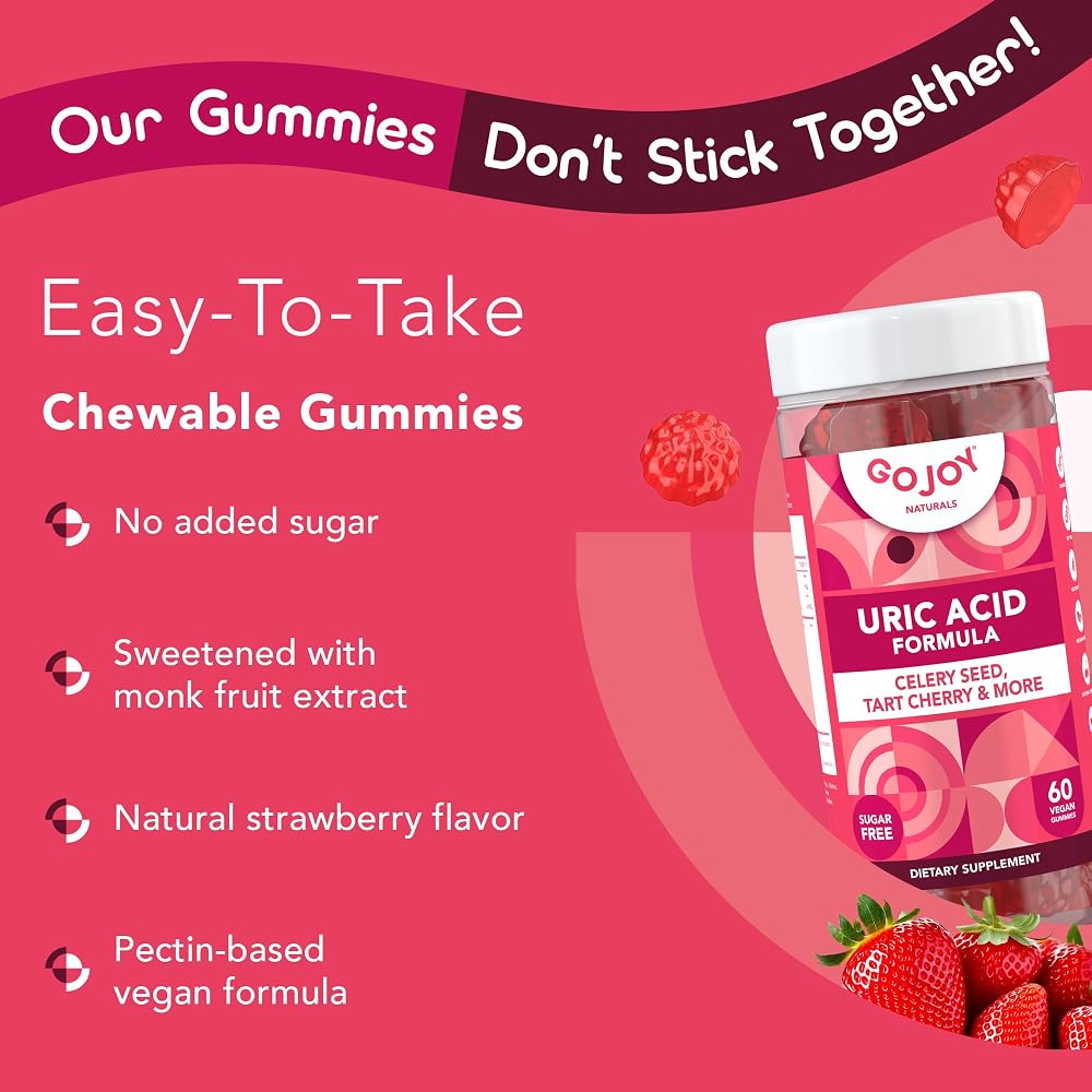 GOJOY NATURALS Uric Acid Support Gummies with Tart Cherry - 60 Count - image 5