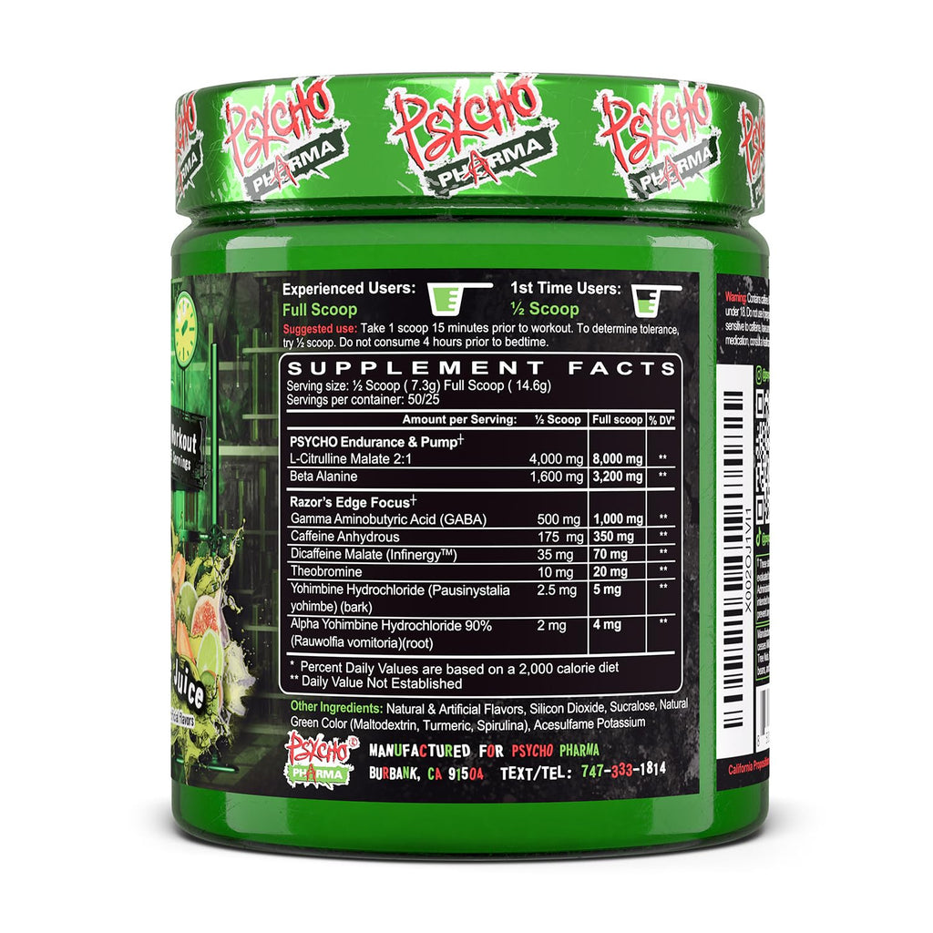 Psycho Pharma Edge of Insanity High-Stim Pre-Workout Powder