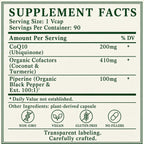 Green Organic Supplements CoQ 10 Complex, Ubiquinone, 90 Vegetarian Capsules, High