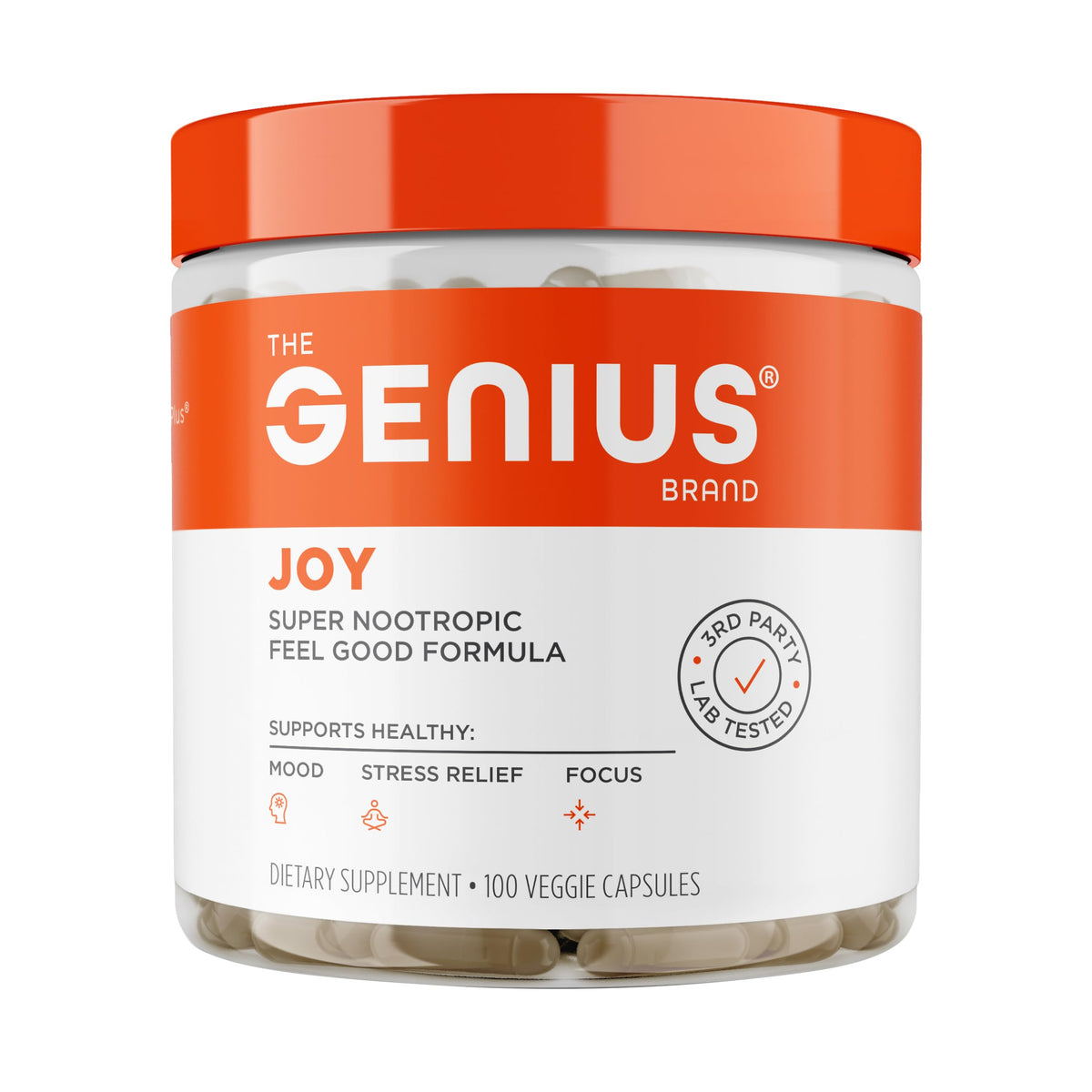The Genius Brand Genius Joy Nootropic Mood Supplement - 100 Vegetarian Capsules