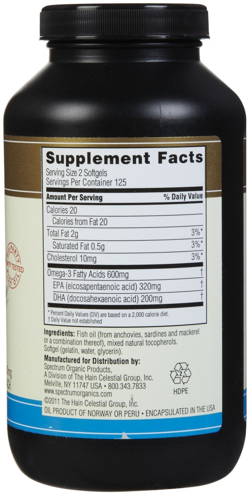 Spectrum Essentials Fish Oil 1000 mg - 250 Softgels - image 2