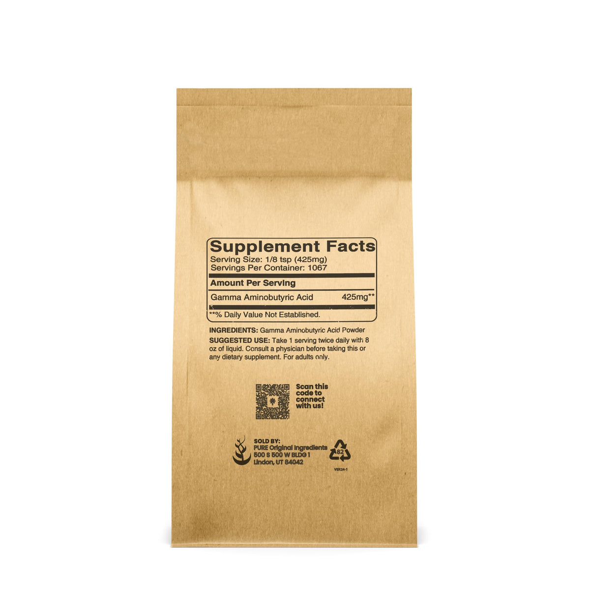 PURE ORIGINAL INGREDIENTS GABA Powder - 1 Pound - image 2