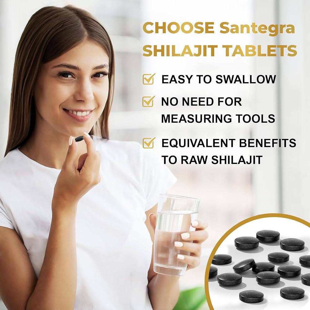 Santegra Shilajit Tablets 500 mg for Energy - 60 Tablets - image 3