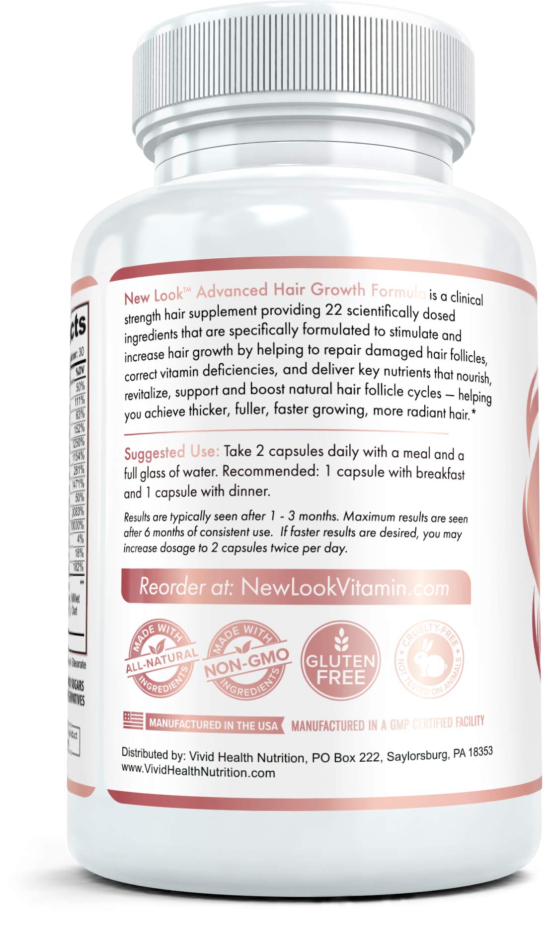 New Look Hair, Skin & Nails Supplement with Biotin - 180 Capsules - image 5