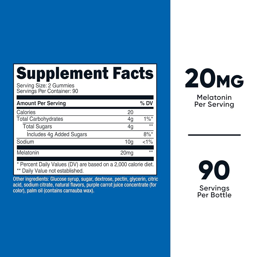 Nutricost Melatonin Gummies 20mg Strawberry - 180 Gummies - image 2