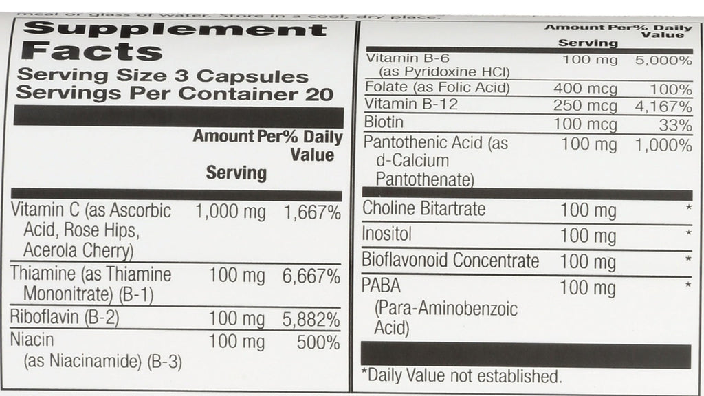 Solaray Mega B Stress Two Stage - 60 Vegetarian Capsules - image 3