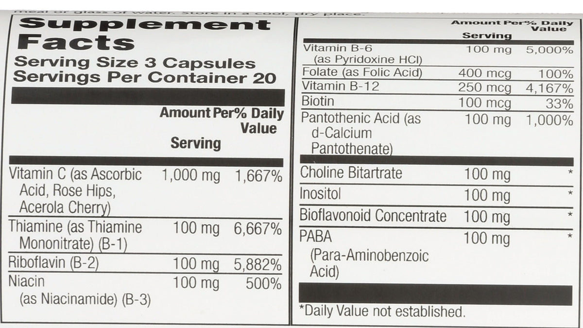 Solaray Mega B Stress Two Stage - 60 Vegetarian Capsules - image 3