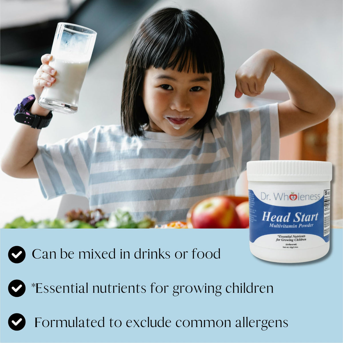 Dr. Wholeness Head Start Multivitamin Powder - 60 Servings - image 5