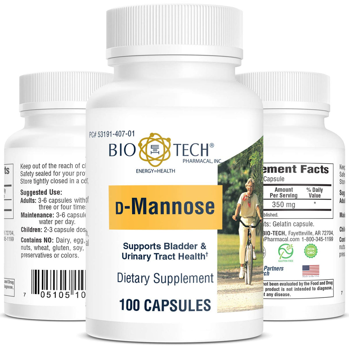 Bio-Tech Pharmacal D-Mannose Bladder Support - 100 Capsules