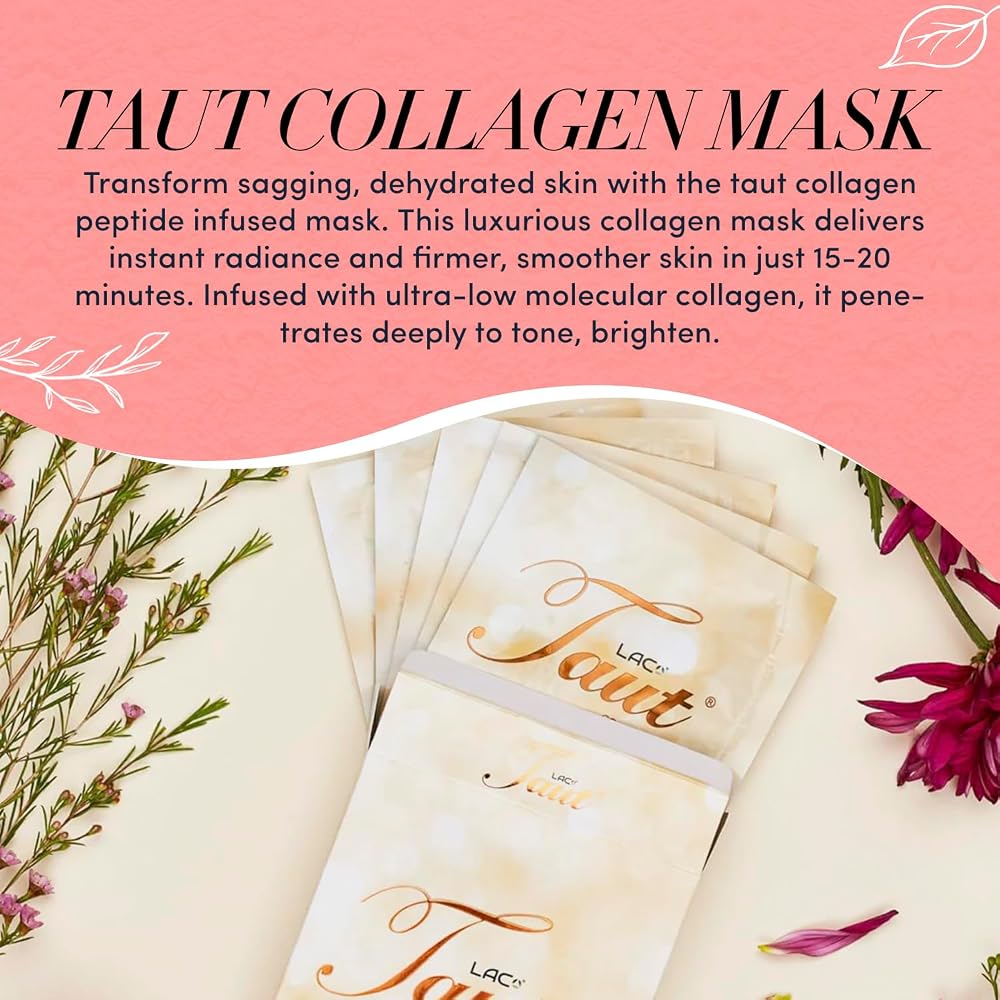 TAUT Discovery Marine Collagen Drink, 16 Bottles, 5 Face Masks