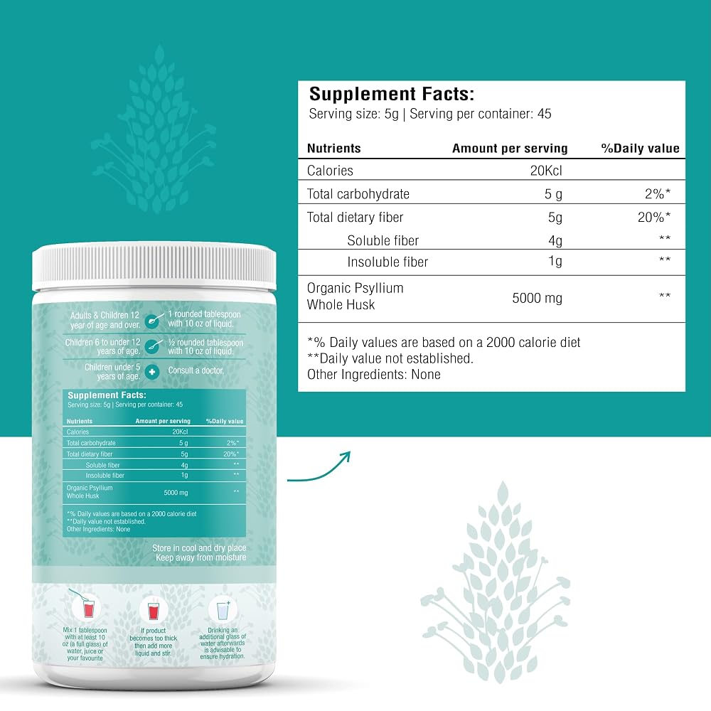 The Holly Tree Psyllium Husk Powder Organic - 8 oz - image 2