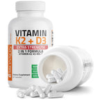 Bronson Vitamin K2 (MK7) with D3 Extra Strength Supplement Bone