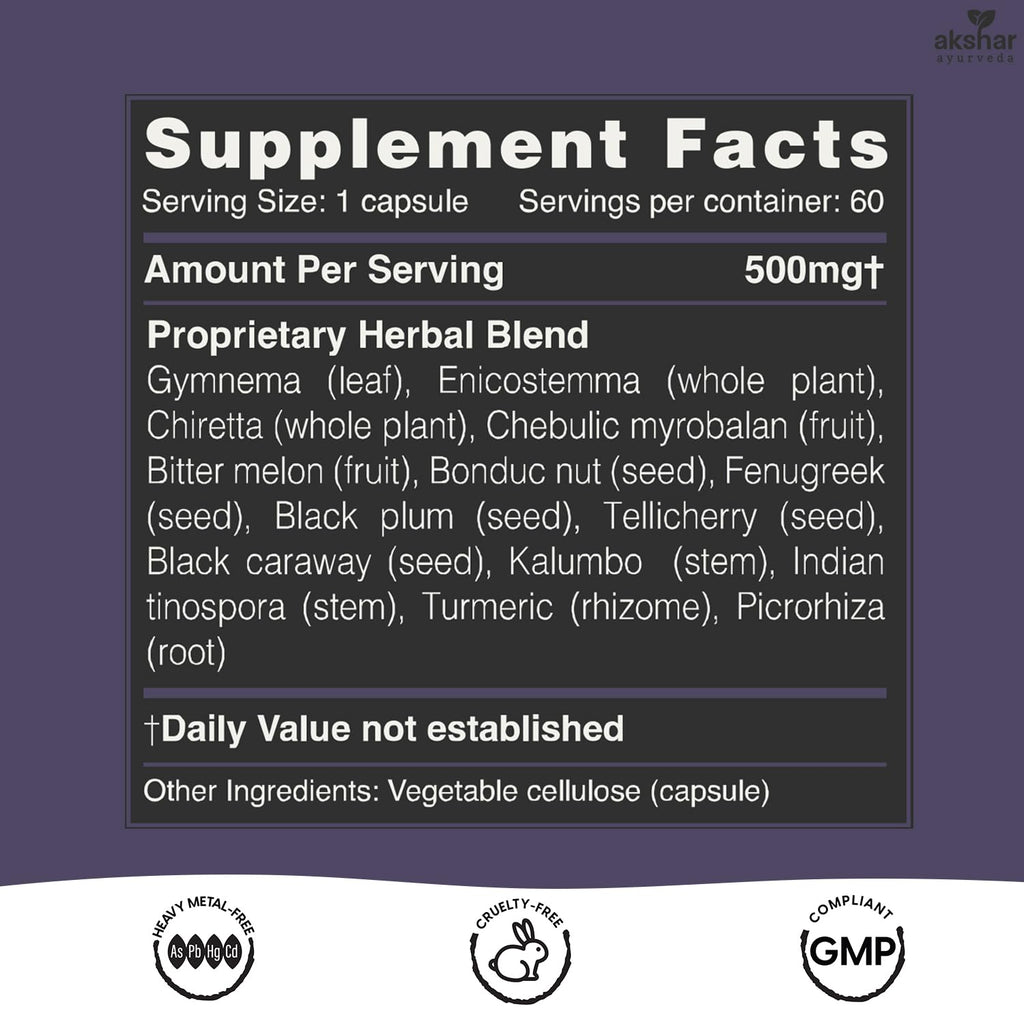 AKSHAR Ayurveda Gluco Support Herbal Supplement - 60 Capsules - image 6