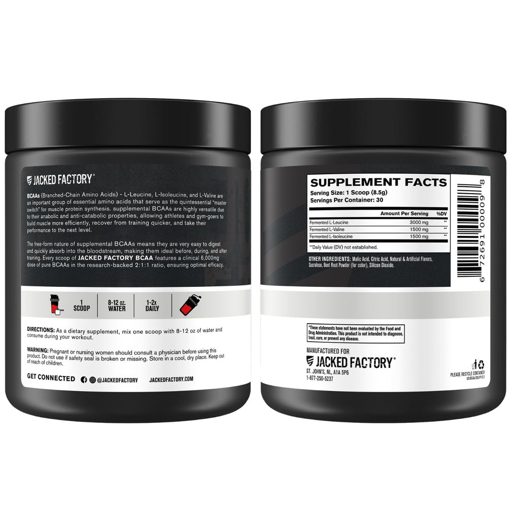 Jacked Factory BCAA Powder Fermented 6g - 30 Servings - image 8