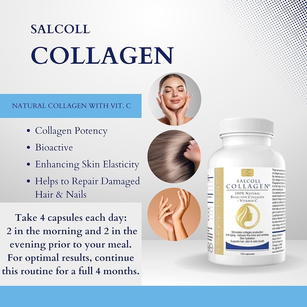 Salcoll Pure Marine Collagen Skin Capsules - 120 Count - image 5