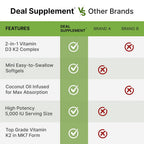 DEAL SUPPLEMENT Vitamin D3 5000 IU + K2 MK7 - 250 Softgels - image 5