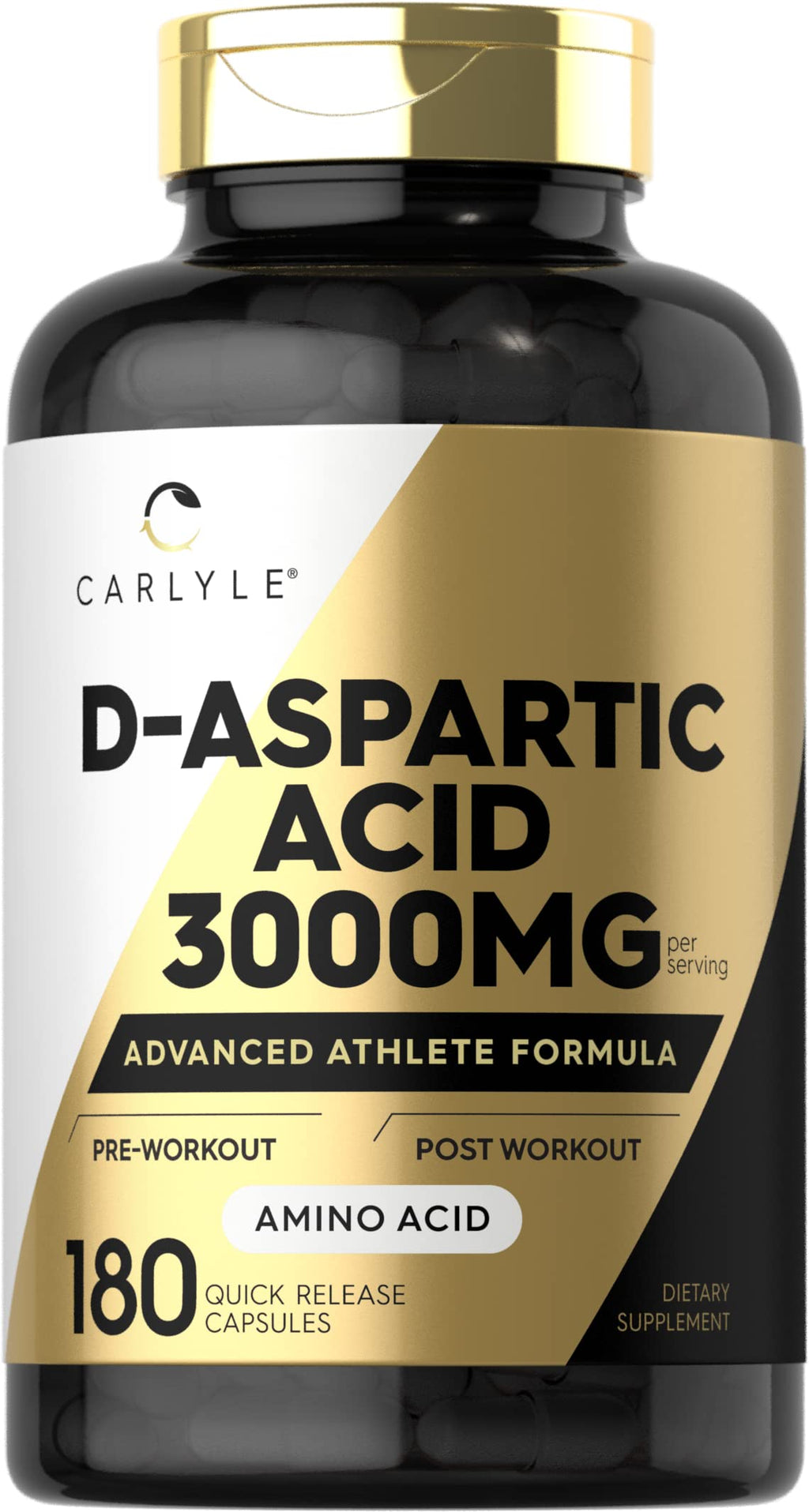 Carlyle D-Aspartic Acid 3000mg - 180 Capsules