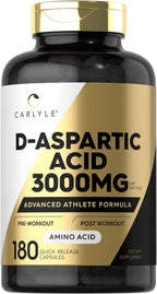 Carlyle D-Aspartic Acid 3000mg - 180 Capsules