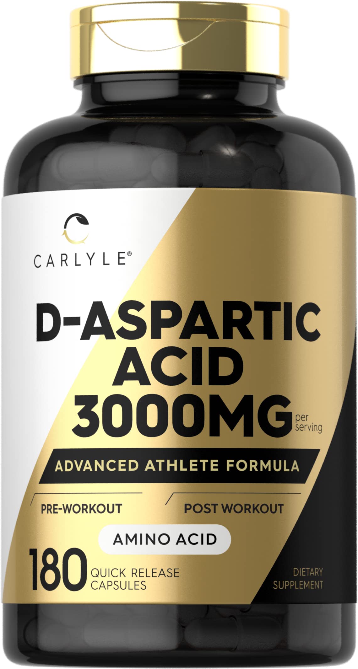 Carlyle D-Aspartic Acid 3000mg - 180 Capsules