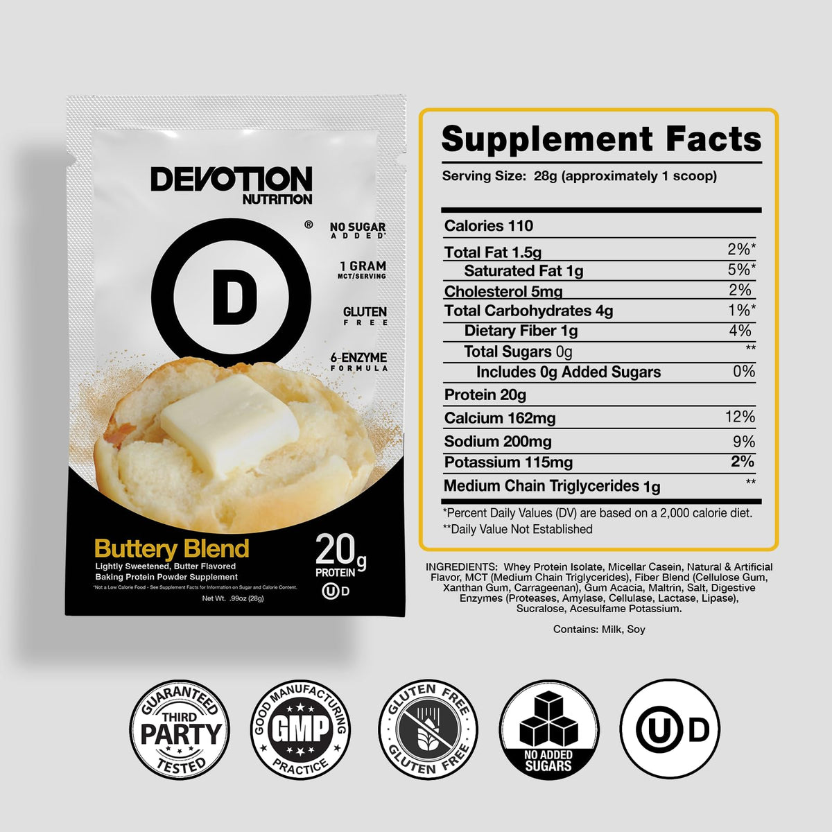 Devotion Nutrition Protein Powder Blend Whey & Casein - 12 Packets - image 2