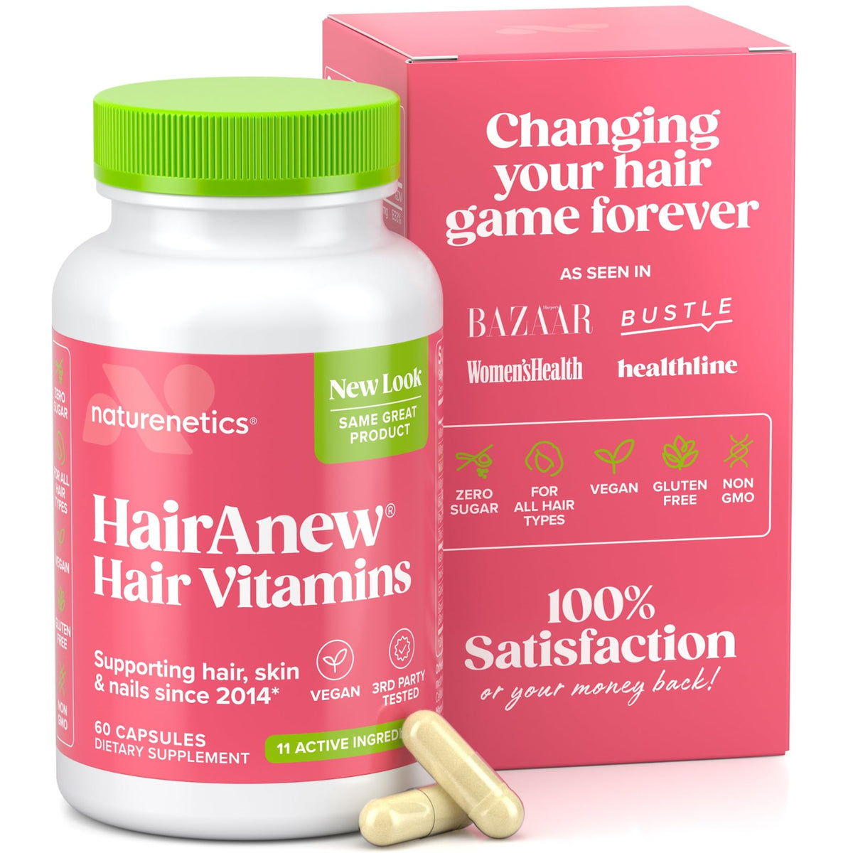 Naturenetics Hair Growth Vitamins for Women & Men - 60 Capsules